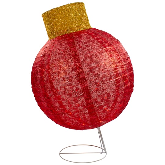 38" LED Lighted Twinkling Red Tinsel Ornament Outdoor Christmas Decoration By Northlight | 38" x 26" | Michaels®